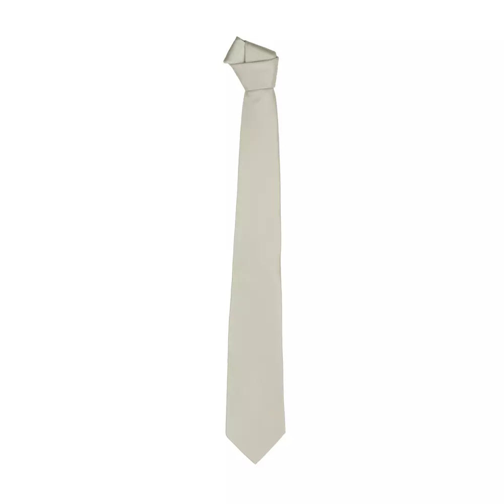 Emilio Romanelli Beige Silken Point Pin Tie - Elegance Redefined