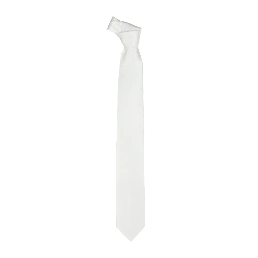 Emilio Romanelli Luxurious Silk Tie in Pristine White