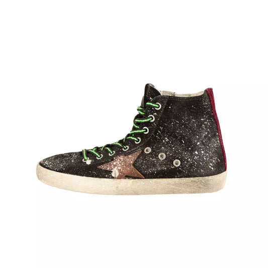 Golden Goose Splashed Paint Suede High-Top Sneakers