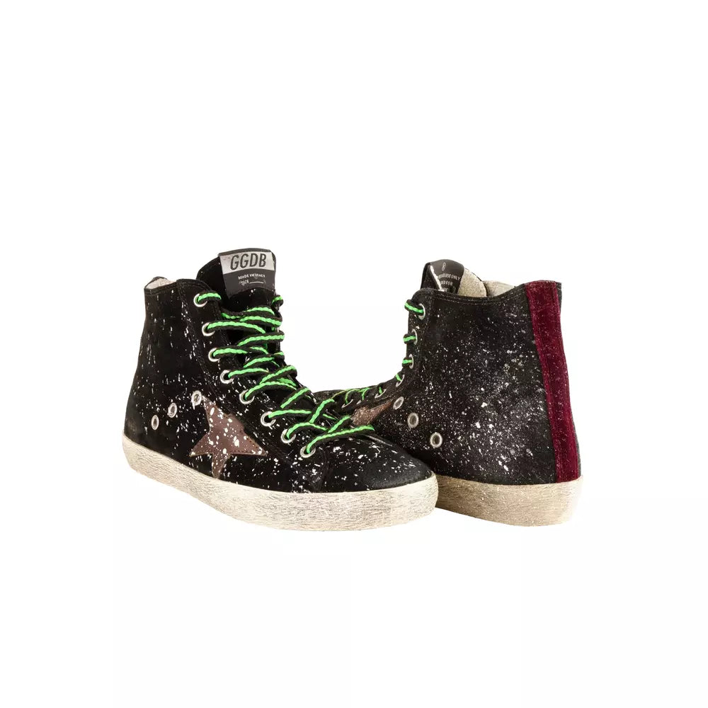 Golden Goose Splashed Paint Suede High-Top Sneakers