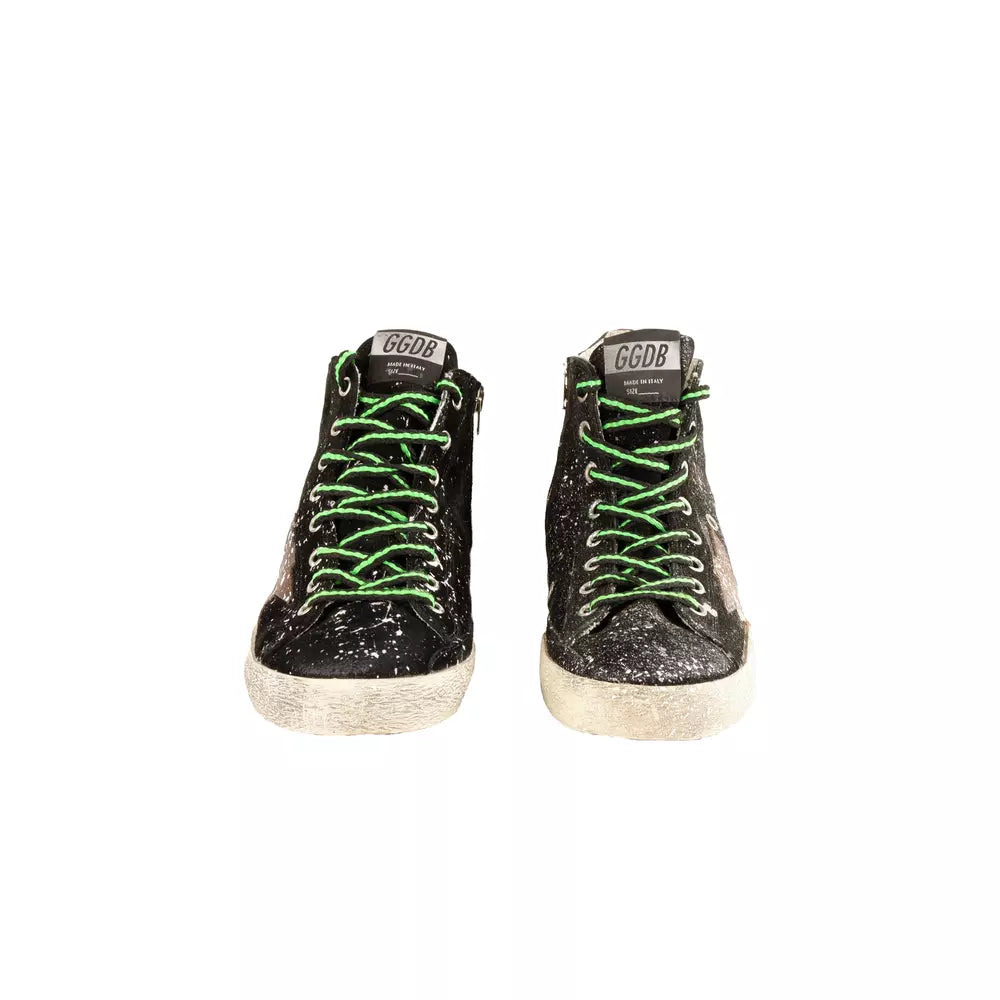 Golden Goose Splashed Paint Suede High-Top Sneakers