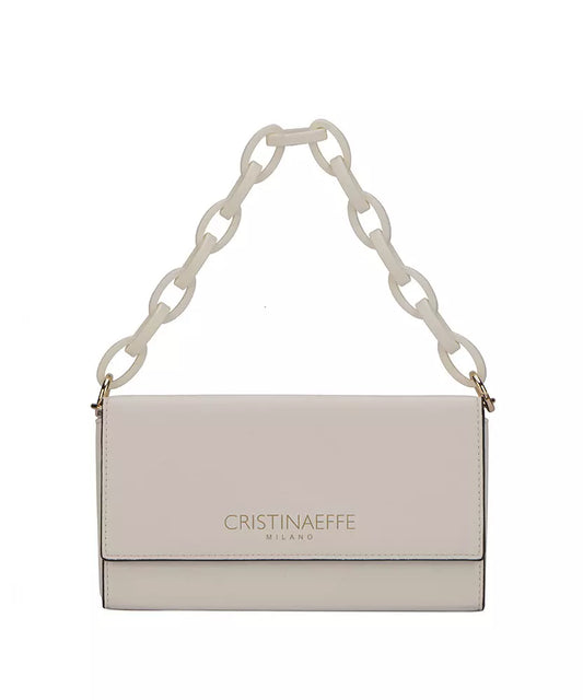 CRISTINAEFFE Chic White Faux Leather Crossbody Bag