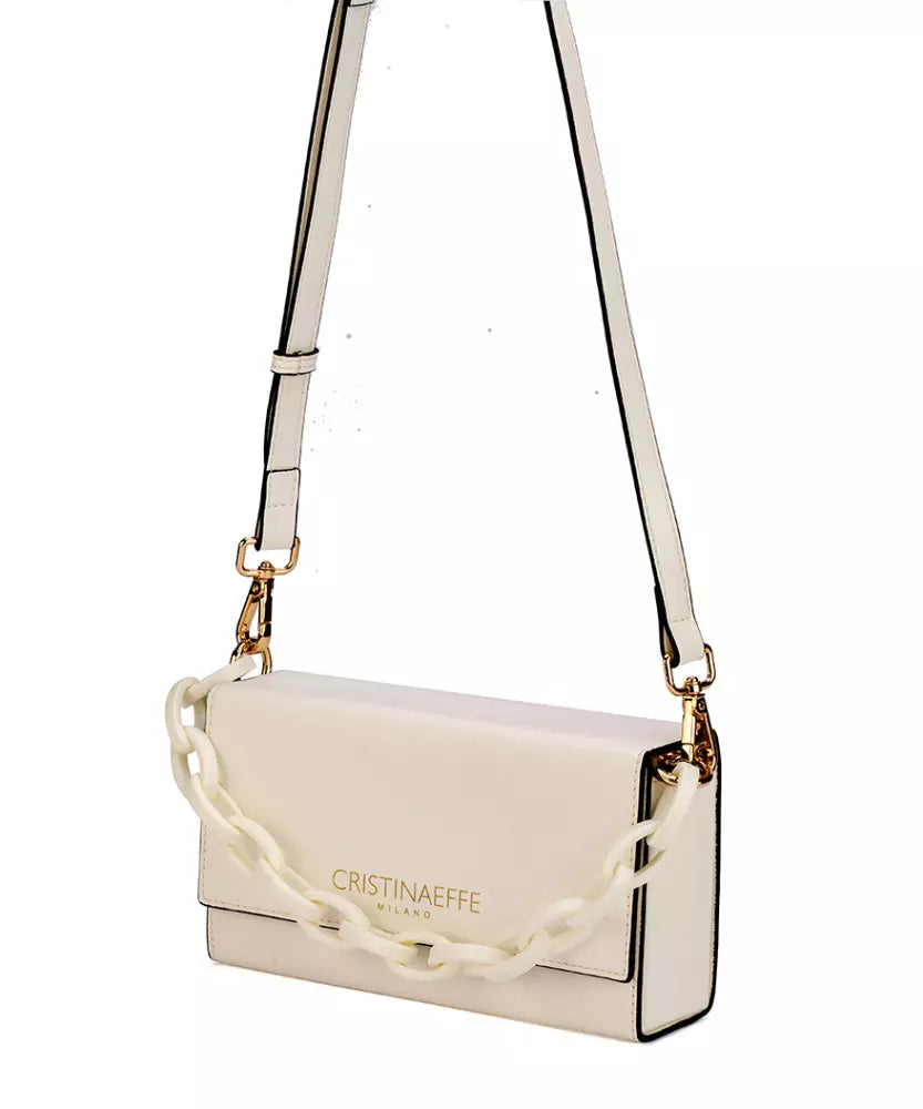 CRISTINAEFFE Chic White Faux Leather Crossbody Bag