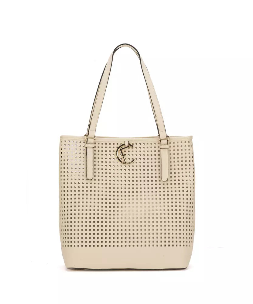 CRISTINAEFFE Elegant White Perforated Handbag