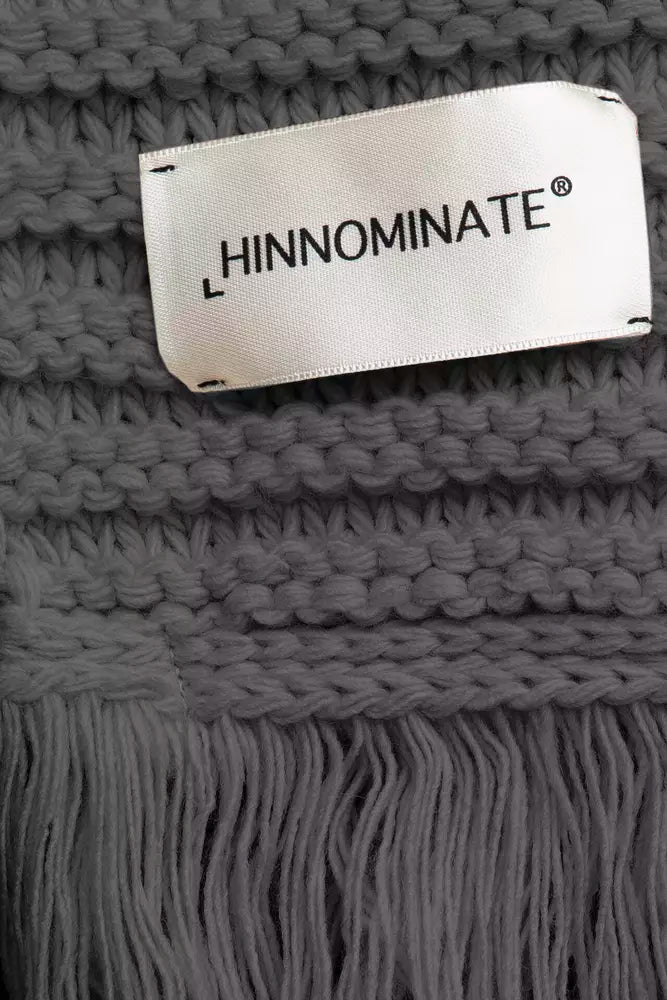 Hinnominate Chic Long Knit Scarf with Fringes