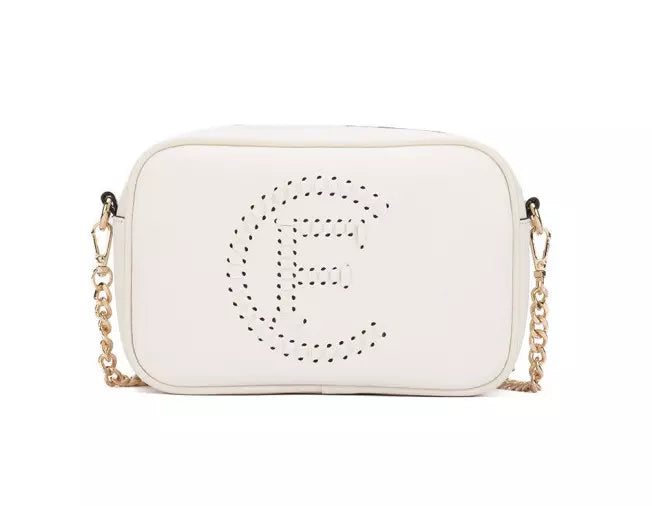 CRISTINAEFFE Elegant White Faux Leather Shoulder Bag