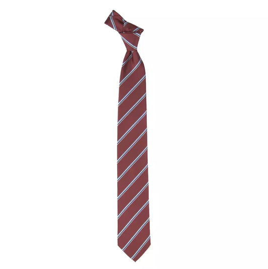 Emilio Romanelli Elegant Regimental Silk Tie - Dashing Red