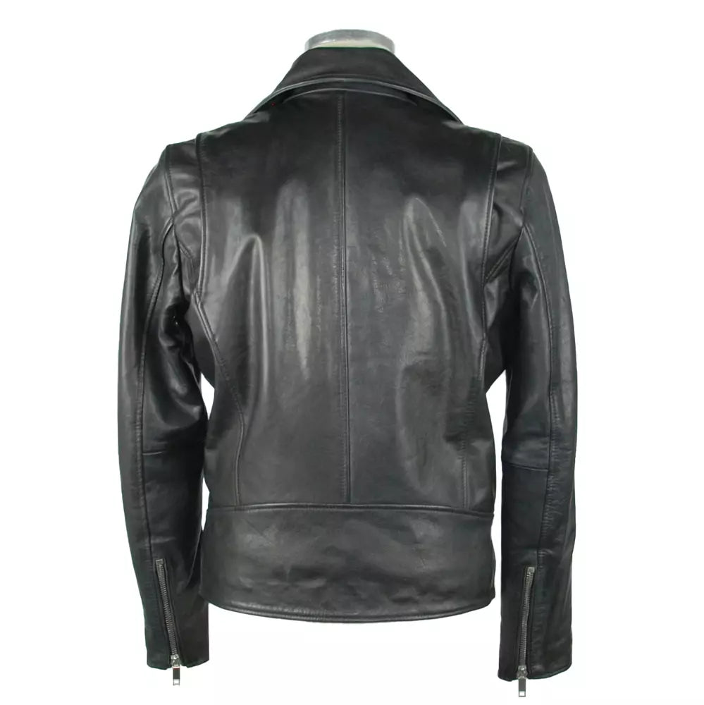 Emilio Romanelli Sleek Black Leather Jacket