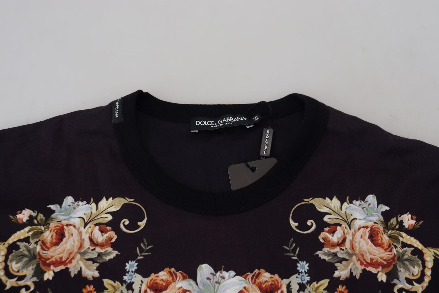 Dolce & Gabbana Floral Logo Print Cotton Tee