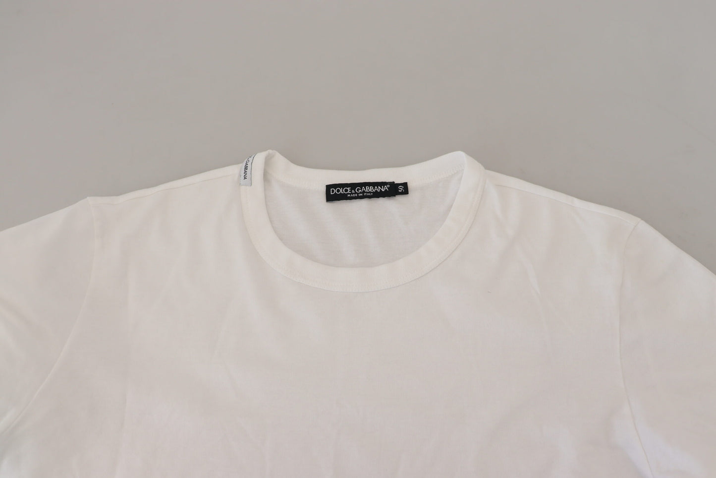 Dolce & Gabbana Sophisticated White Crew Neck Tee