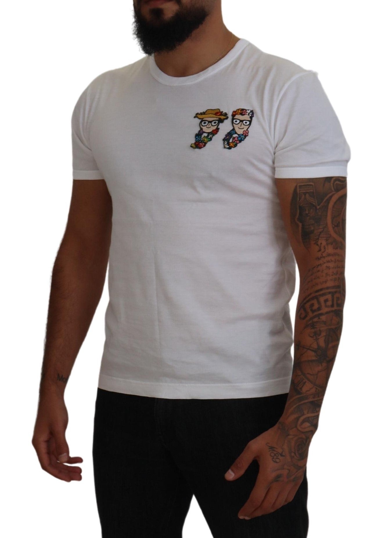 Dolce & Gabbana Elegant White Cotton Tee with #DGFamily Logo