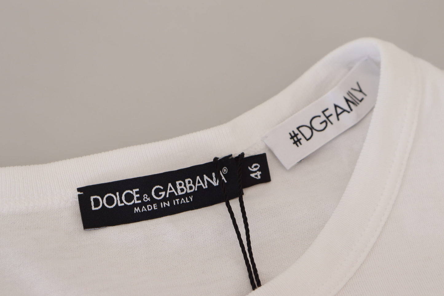 Dolce & Gabbana Elegant White Cotton Tee with #DGFamily Logo