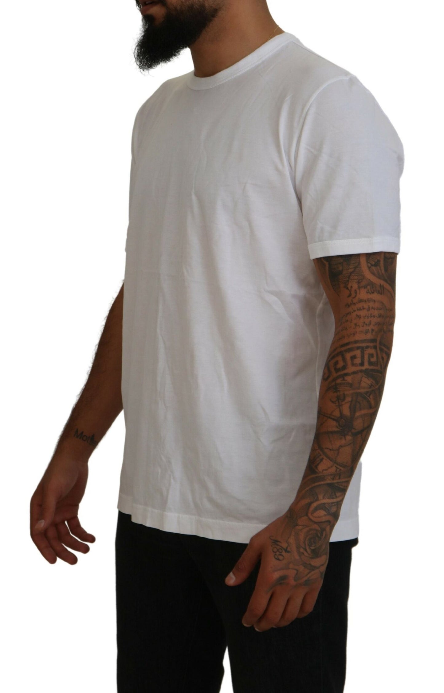 Dolce & Gabbana Elegant White Crew Neck Cotton Tee