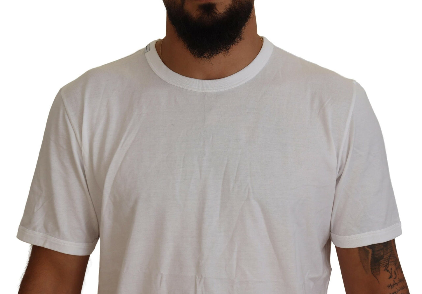 Dolce & Gabbana Elegant White Crew Neck Cotton Tee