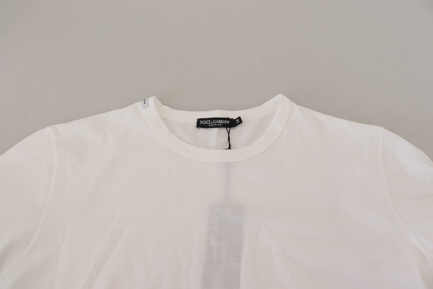 Dolce & Gabbana Elegant White Crew Neck Cotton Tee