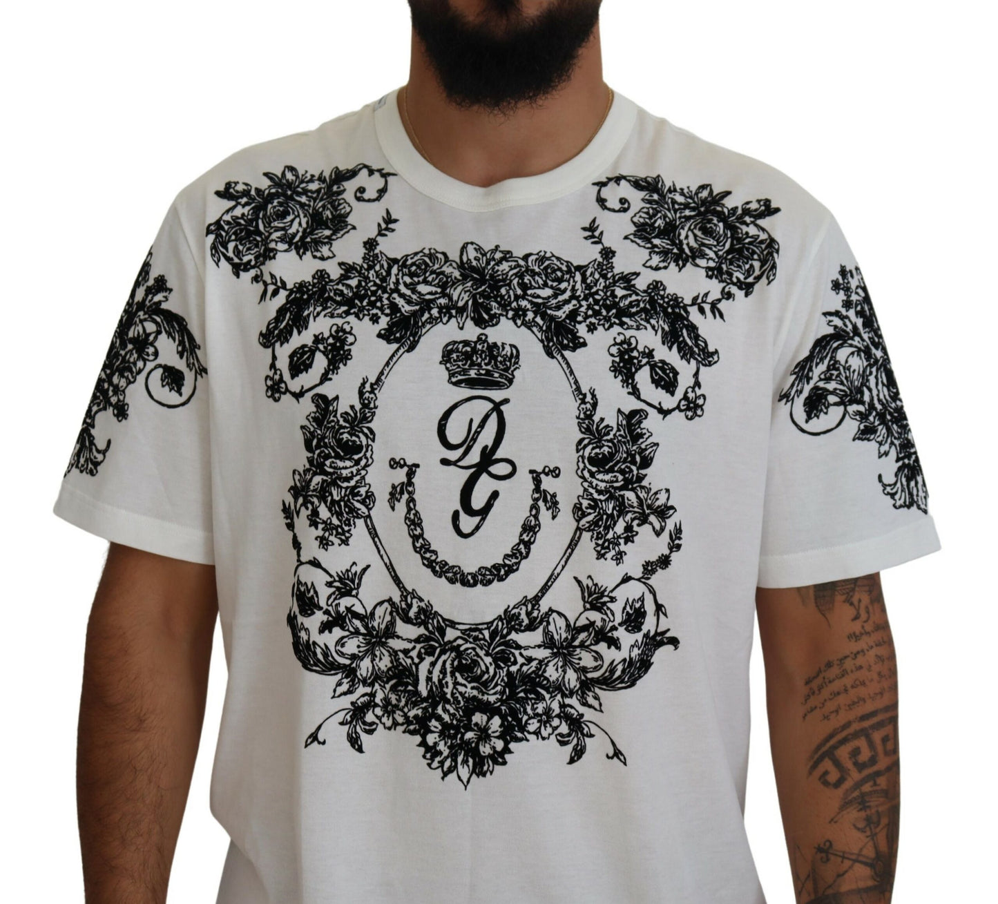 Dolce & Gabbana Elegant White Crew Neck Cotton Tee