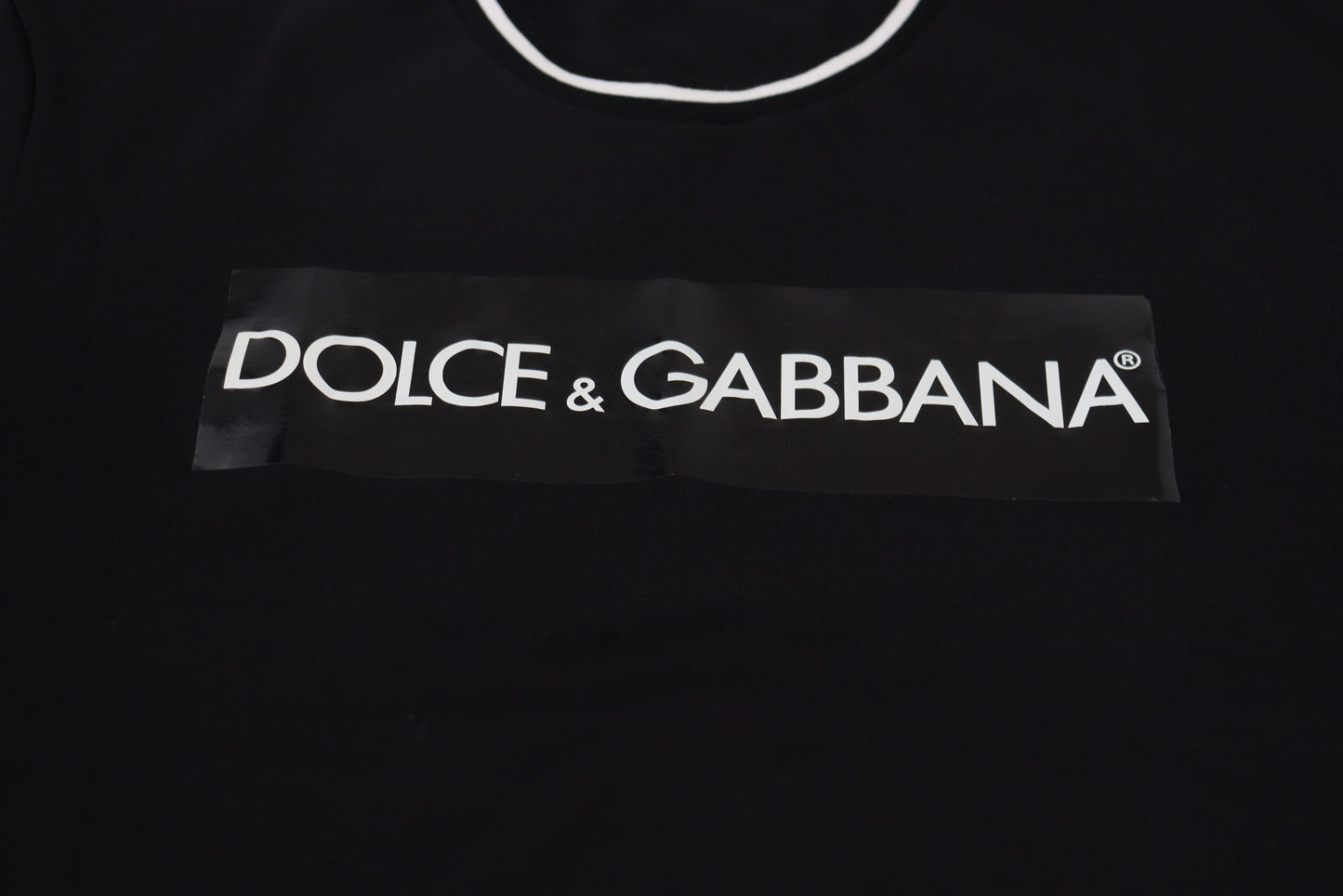 Dolce & Gabbana Elegant Black Crew Neck Tee with Logo