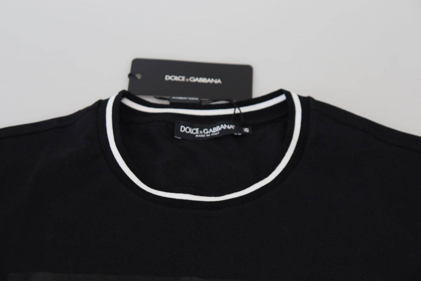 Dolce & Gabbana Elegant Black Crew Neck Tee with Logo