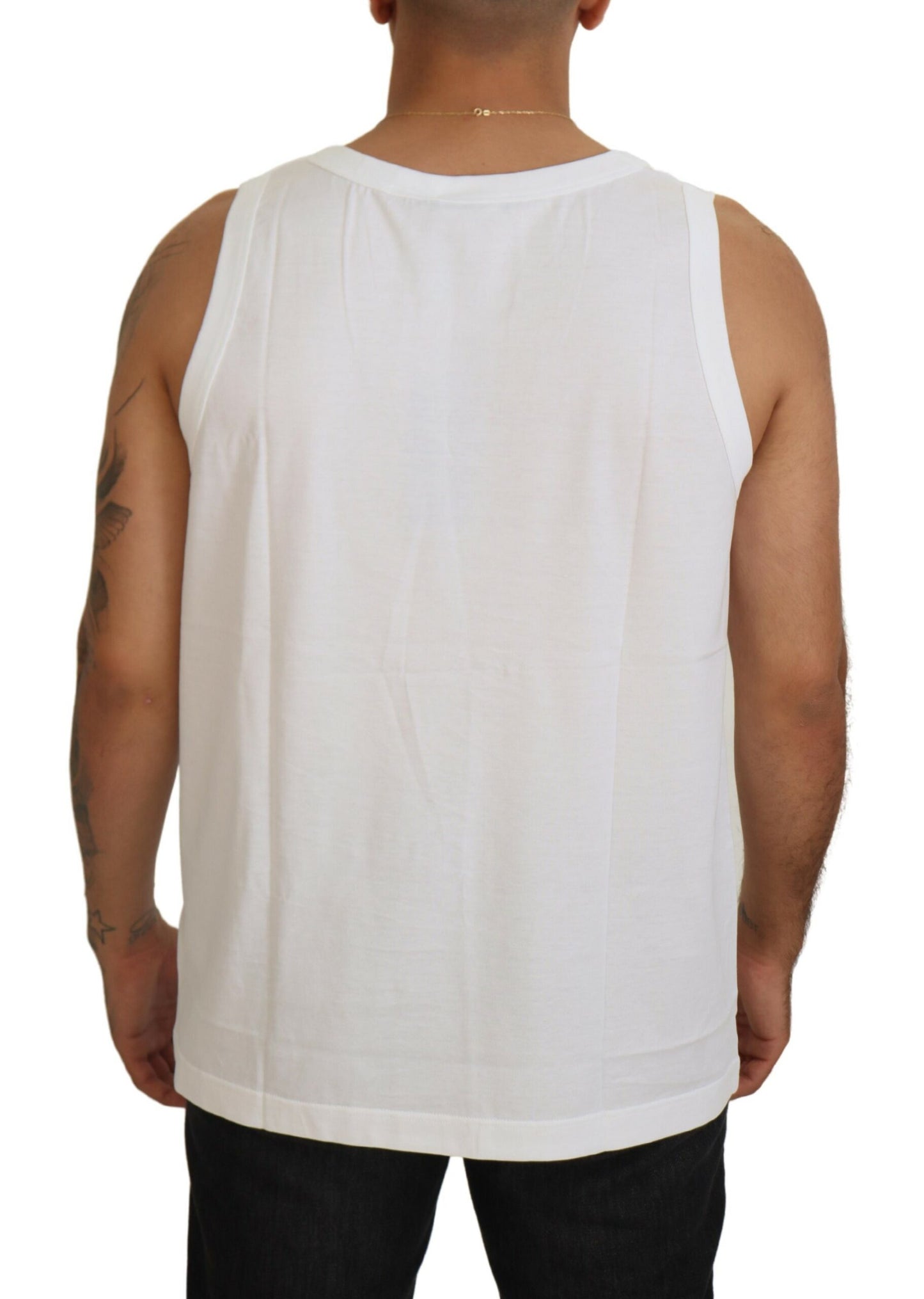 Dolce & Gabbana Elegant Sleeveless Logo Tank in Pure White