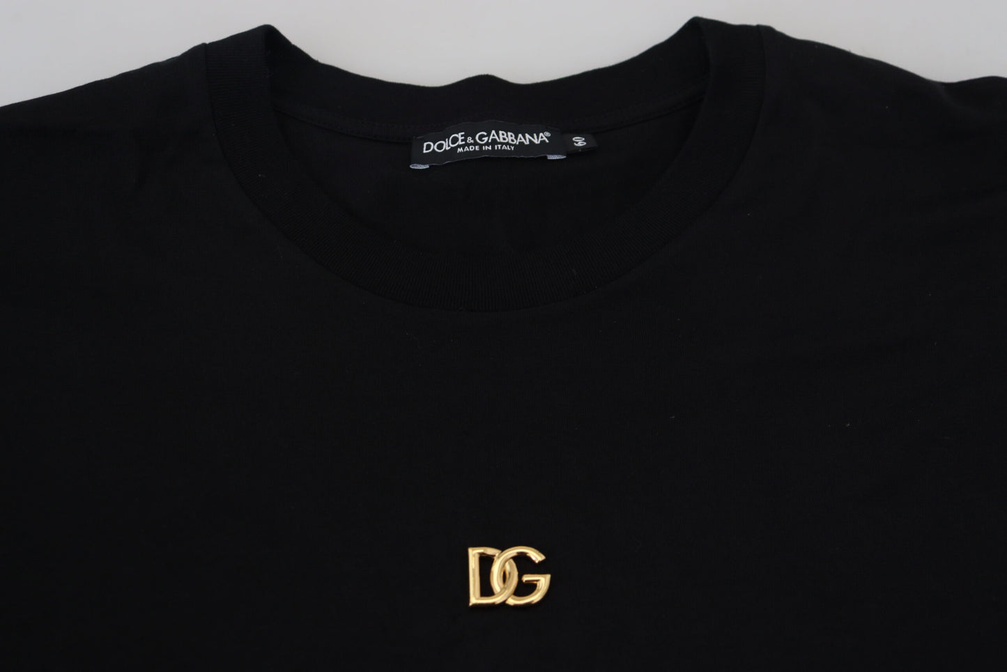 Dolce & Gabbana Elegant Gold Logo Crewneck Tee