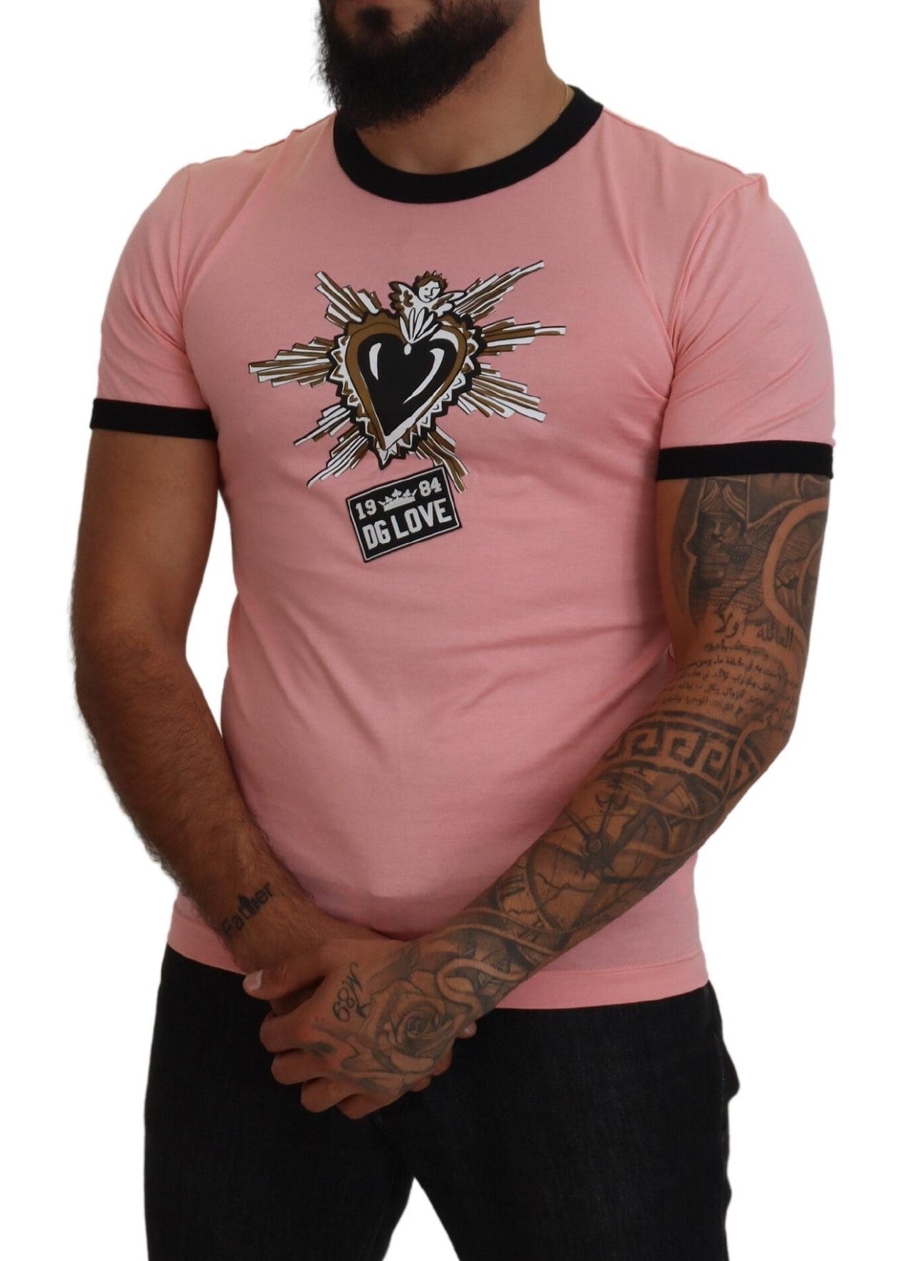 Dolce & Gabbana Chic Pink Short Sleeve Logo Tee