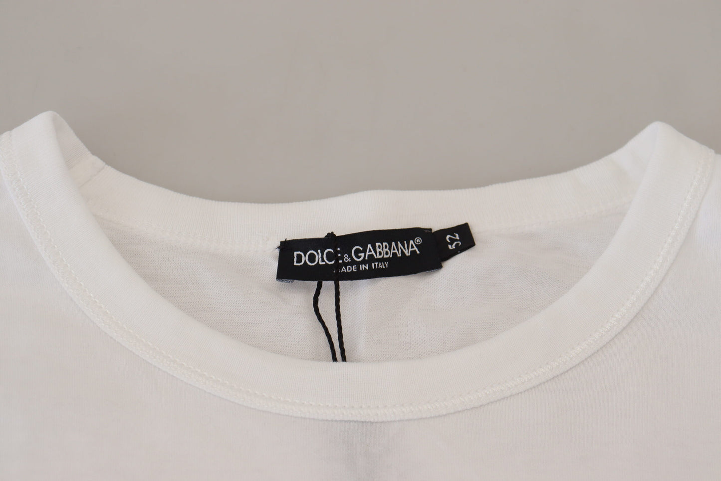 Dolce & Gabbana Elegant White Crew Neck Logo Tee