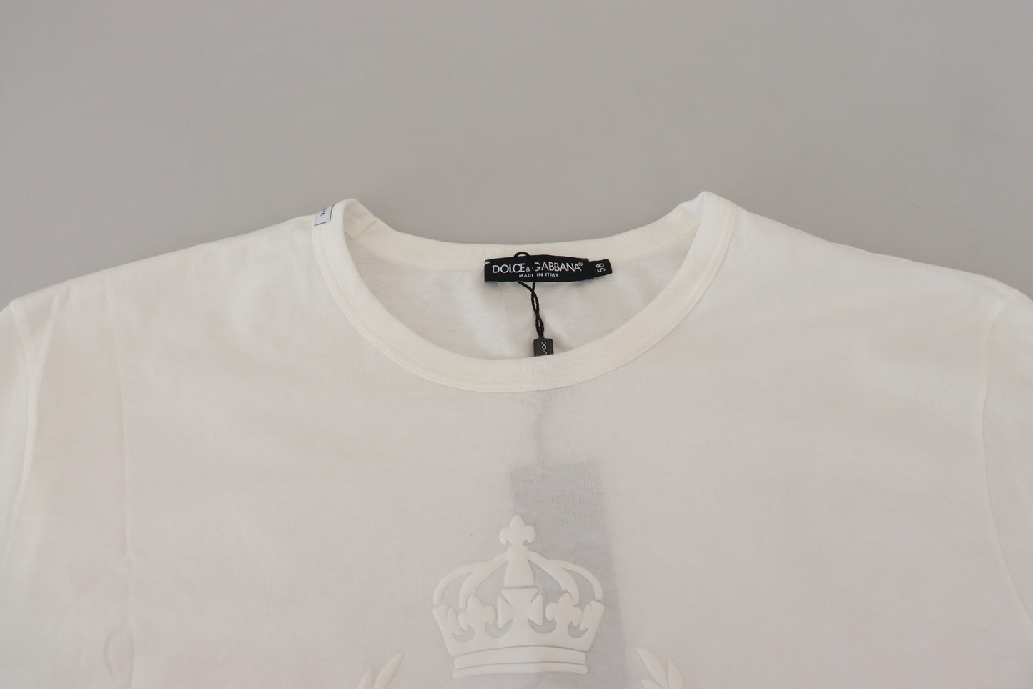 Dolce & Gabbana Elegant White Crew Neck Logo Tee