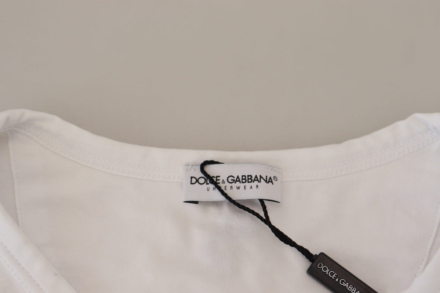 Dolce & Gabbana Elegant White Logo Embroidered T-Shirt