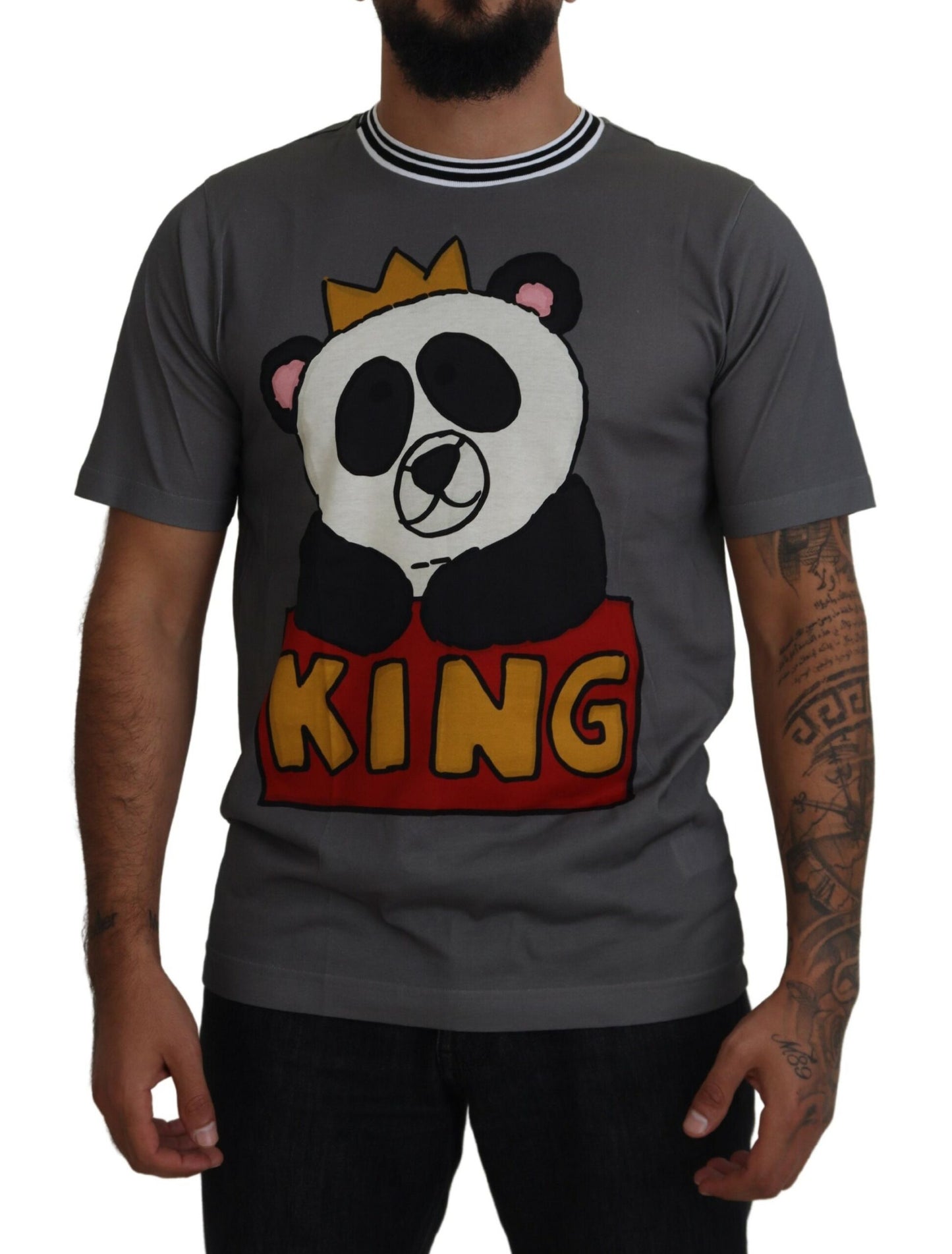 Dolce & Gabbana Elegant Panda King Crew Neck Tee