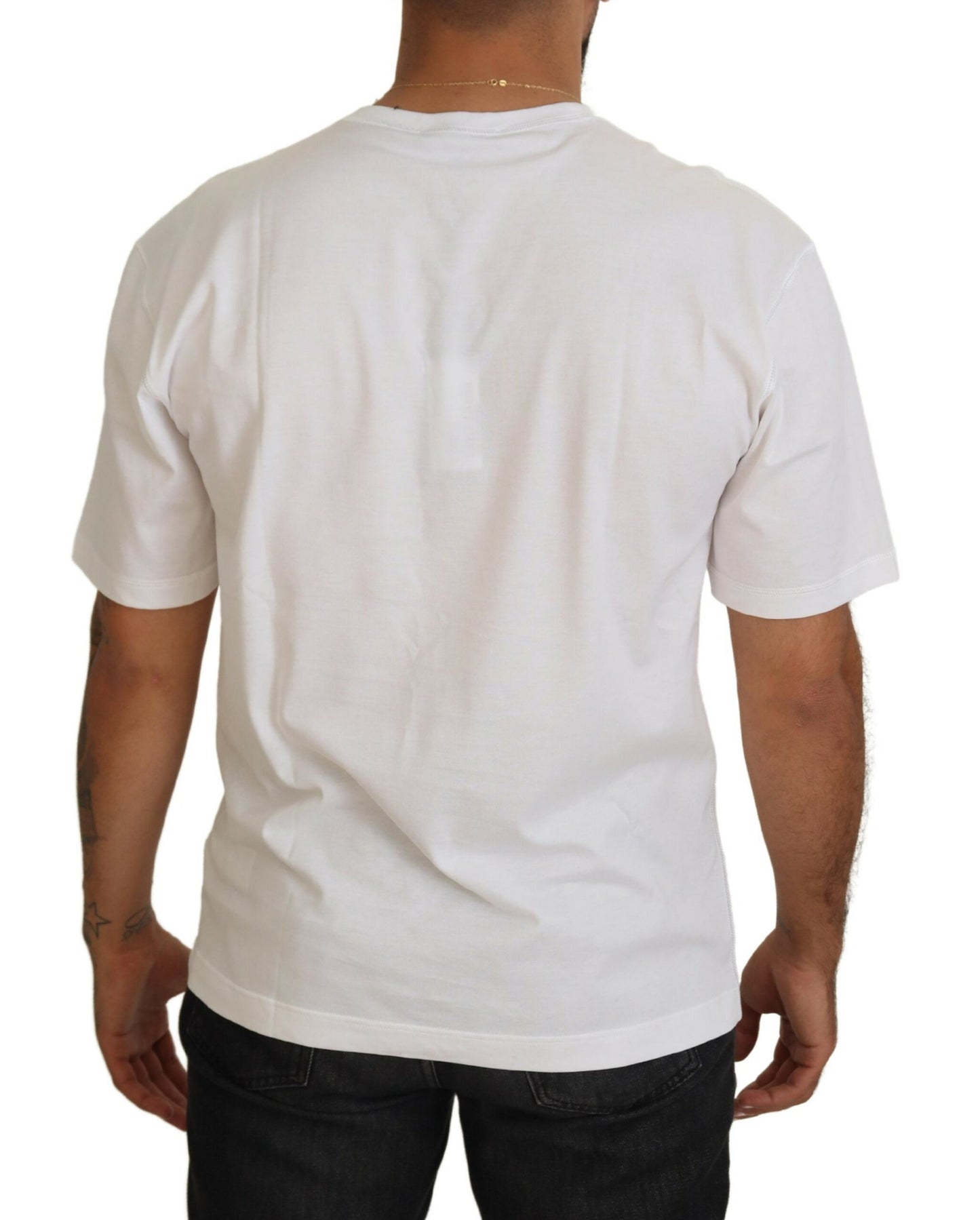 Dolce & Gabbana Elegant White Crew Neck Logo Tee