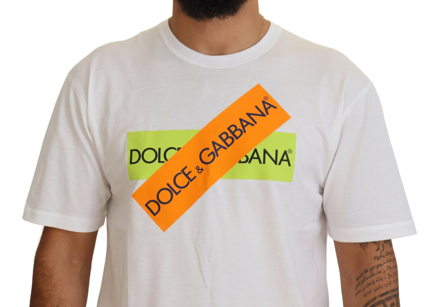 Dolce & Gabbana Elegant White Crew Neck Logo Tee