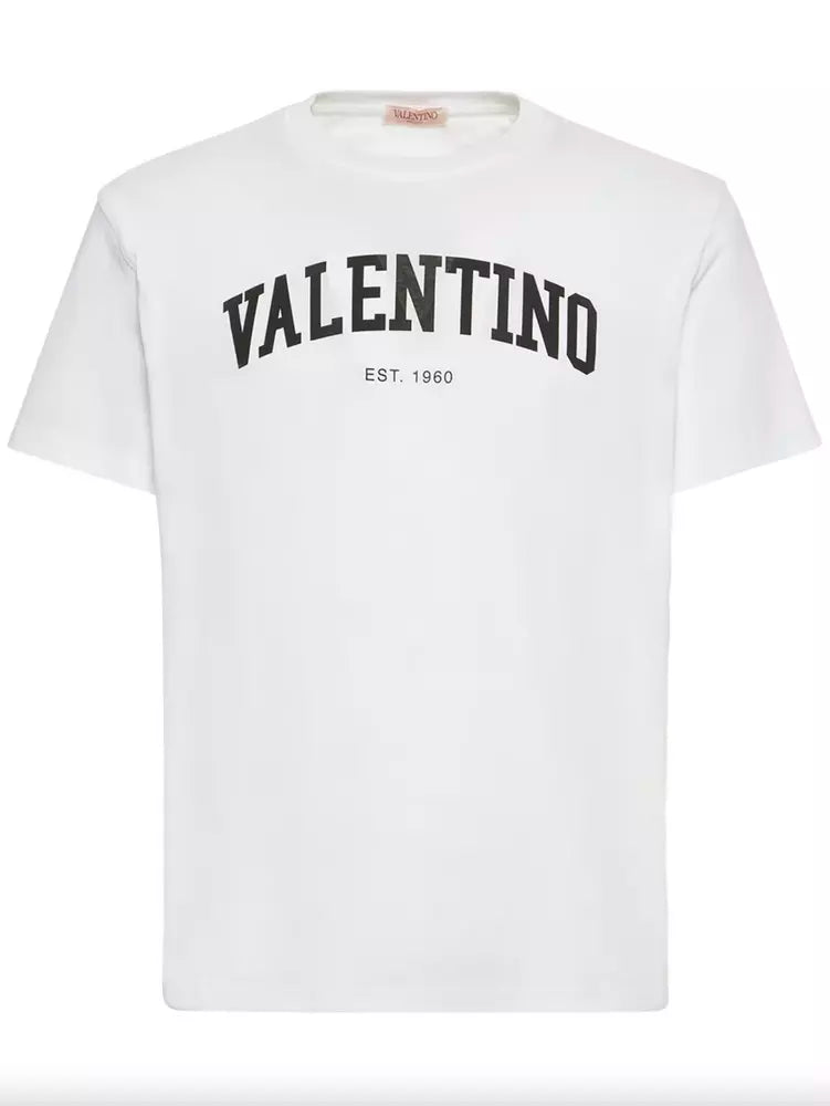 Valentino Elegant White Cotton Crewneck Tee