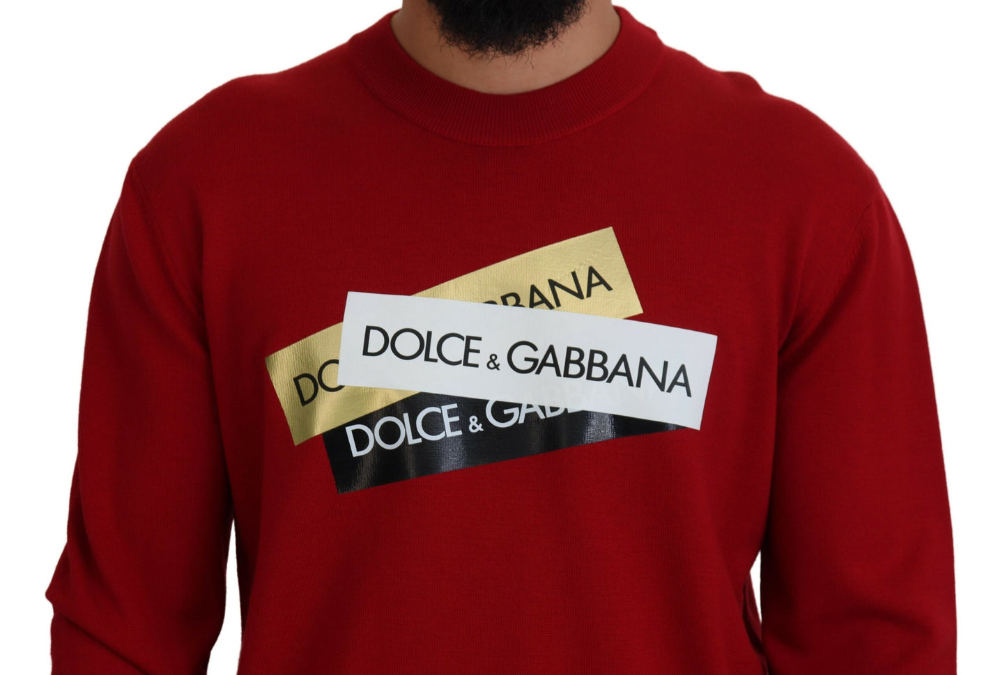 Dolce & Gabbana Red Virgin Wool Pullover Sweater