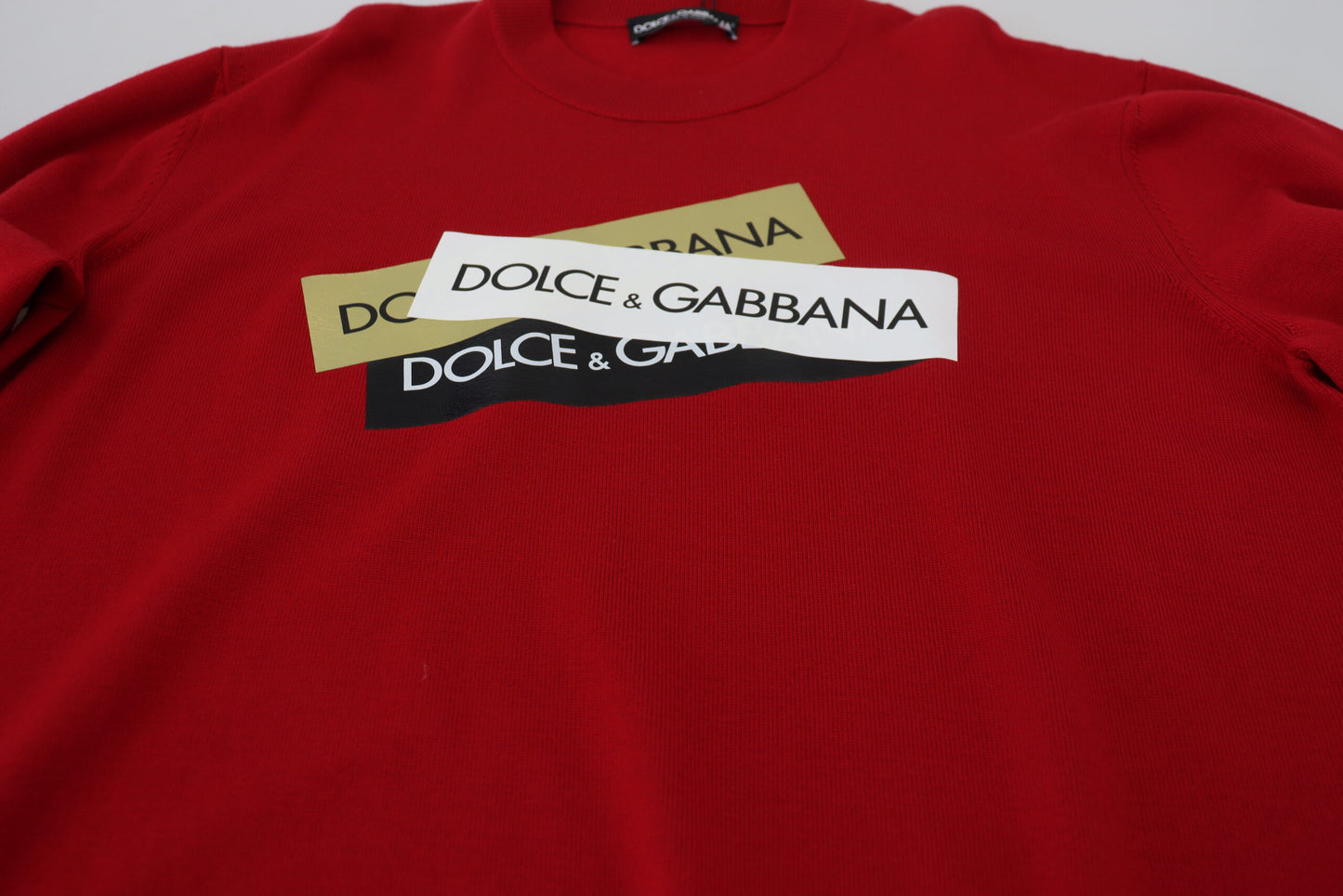 Dolce & Gabbana Red Virgin Wool Pullover Sweater