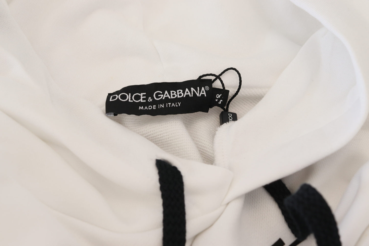 Dolce & Gabbana Sacred Heart Hooded White Sweater