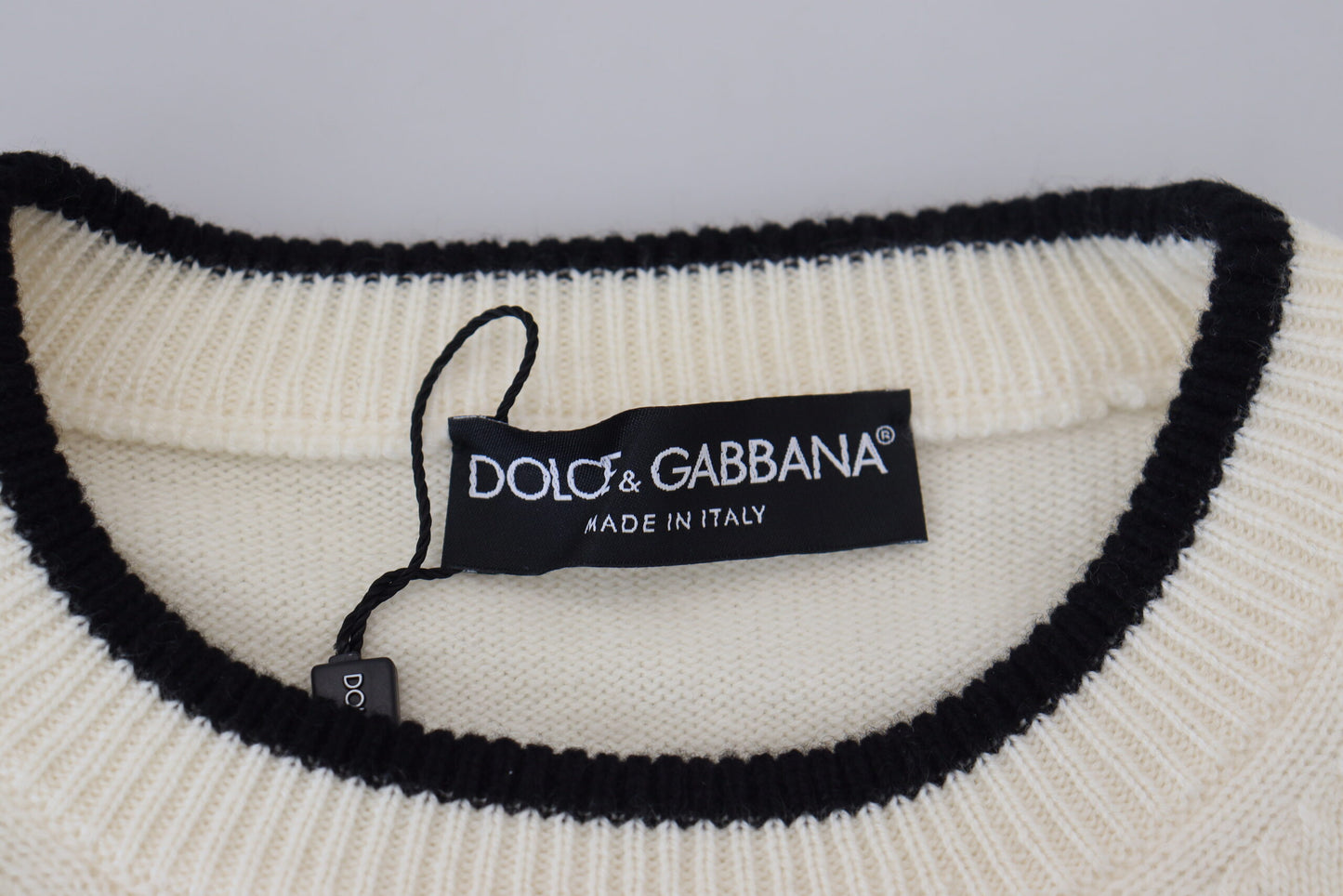 Dolce & Gabbana Elegant White Cashmere Pullover Sweater