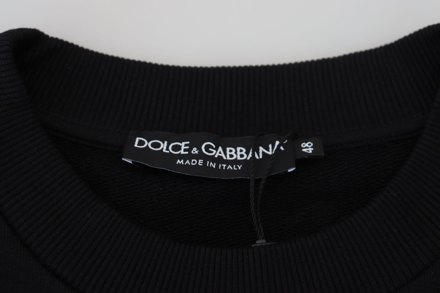 Dolce & Gabbana Authentic Italian Black Cotton Sweater