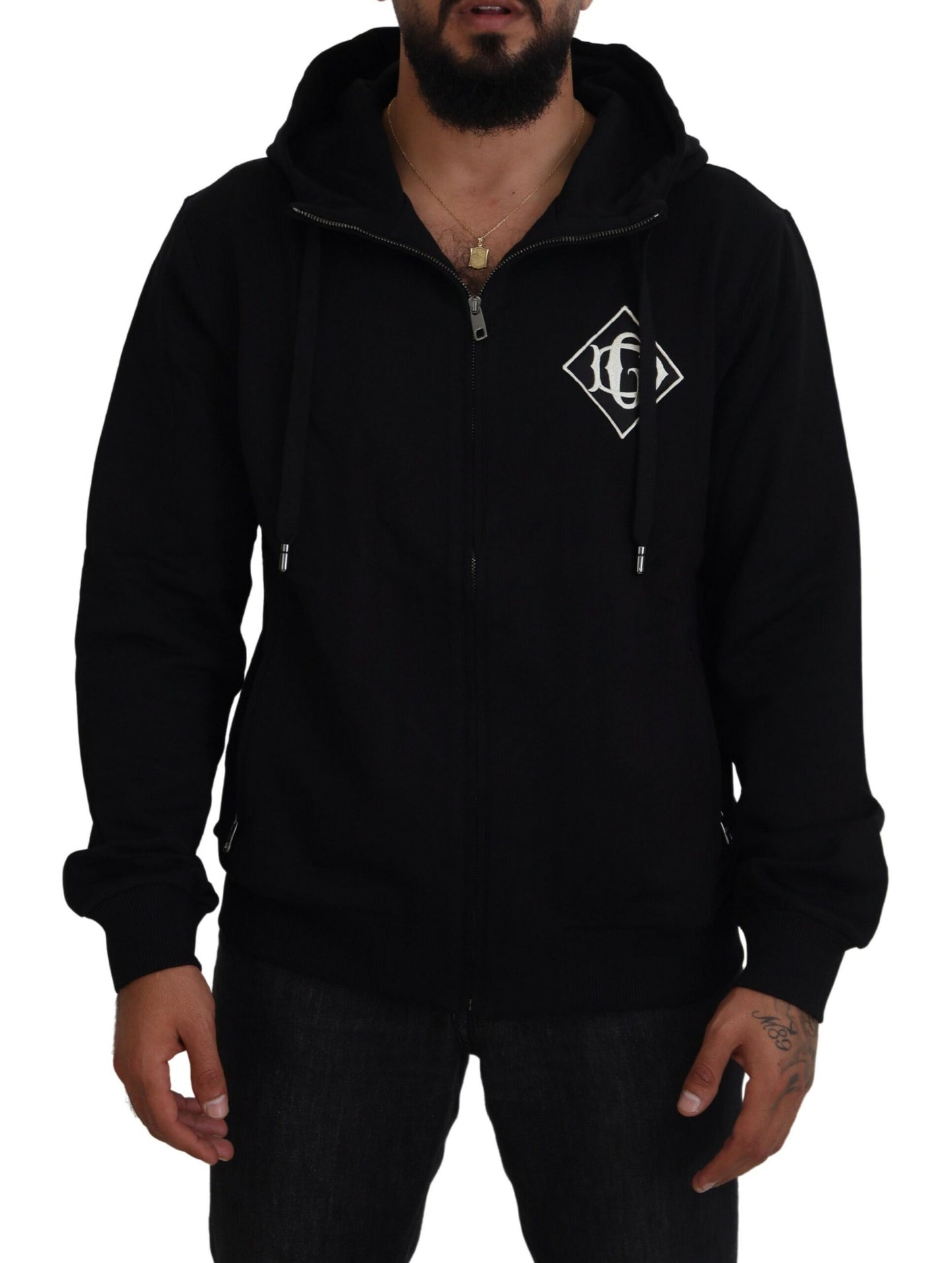 Dolce & Gabbana Elegant Black Cotton Hooded Sweater