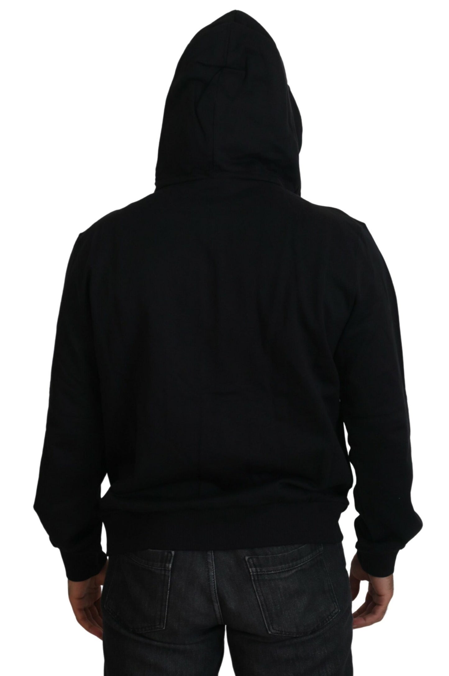 Dolce & Gabbana Elegant Black Cotton Hooded Sweater