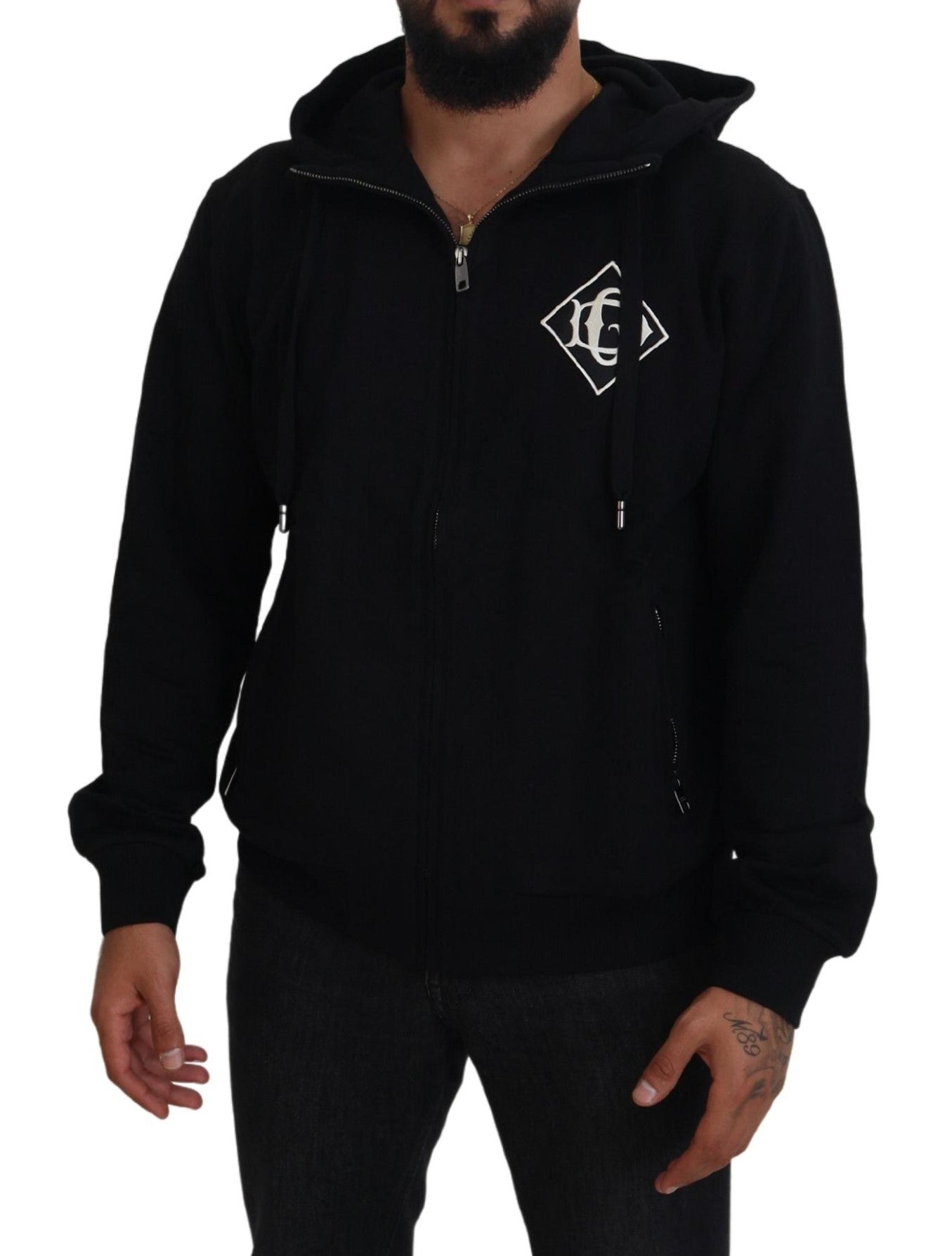 Dolce & Gabbana Elegant Black Cotton Hooded Sweater