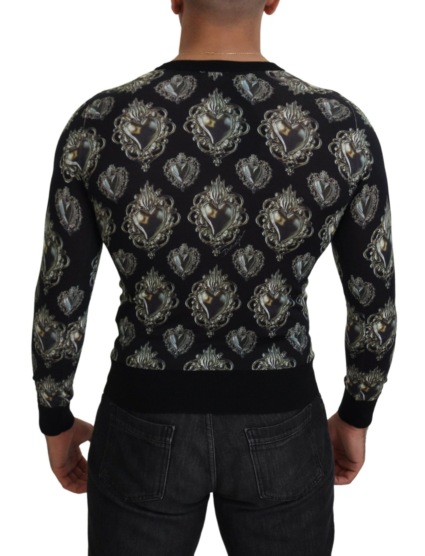 Dolce & Gabbana Elegant Silk Sacred Heart Sweater