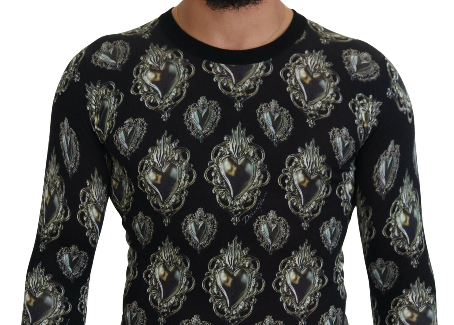 Dolce & Gabbana Elegant Silk Sacred Heart Sweater