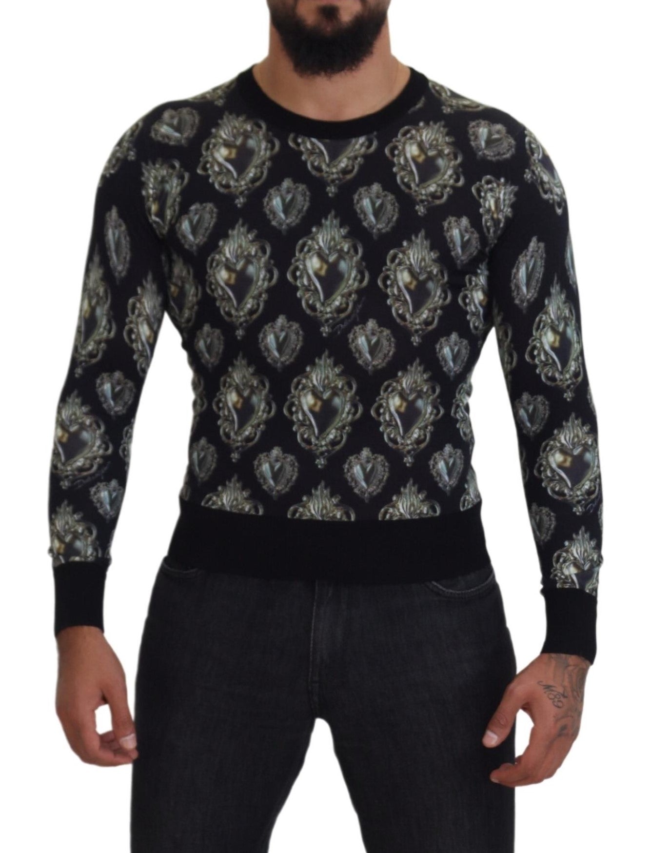 Dolce & Gabbana Elegant Silk Sacred Heart Sweater