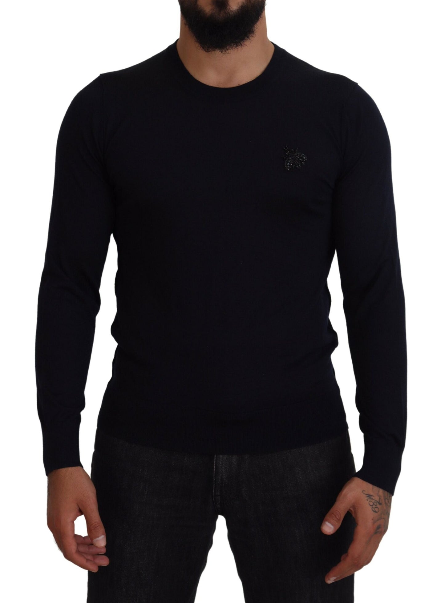 Dolce & Gabbana Elegant Black Cashmere Pullover Sweater