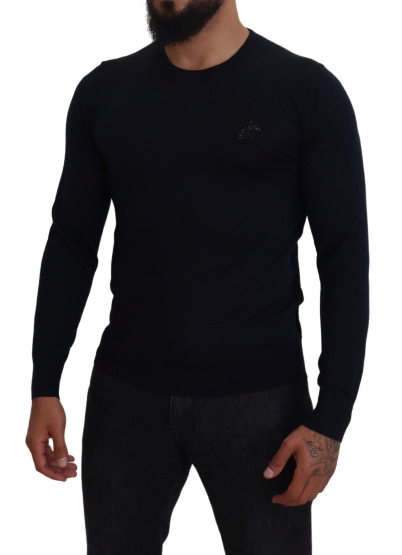 Dolce & Gabbana Elegant Black Cashmere Pullover Sweater