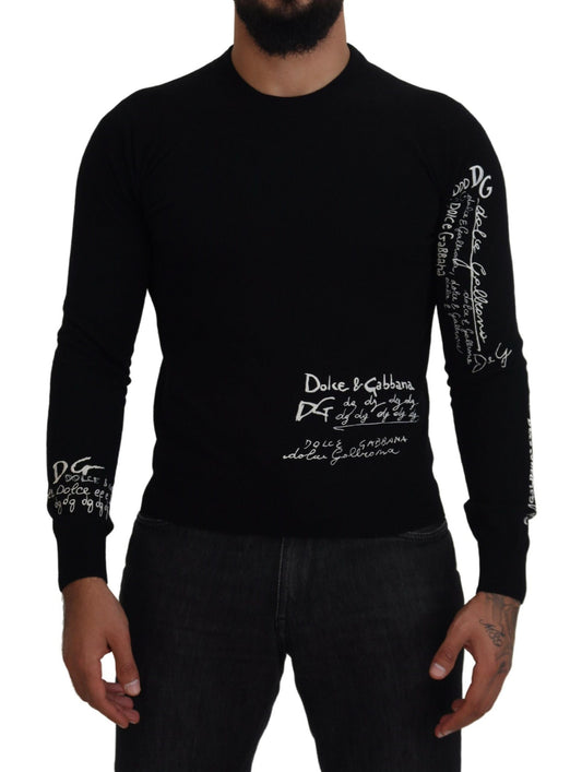 Dolce & Gabbana Elegant Black Cashmere Pullover Sweater