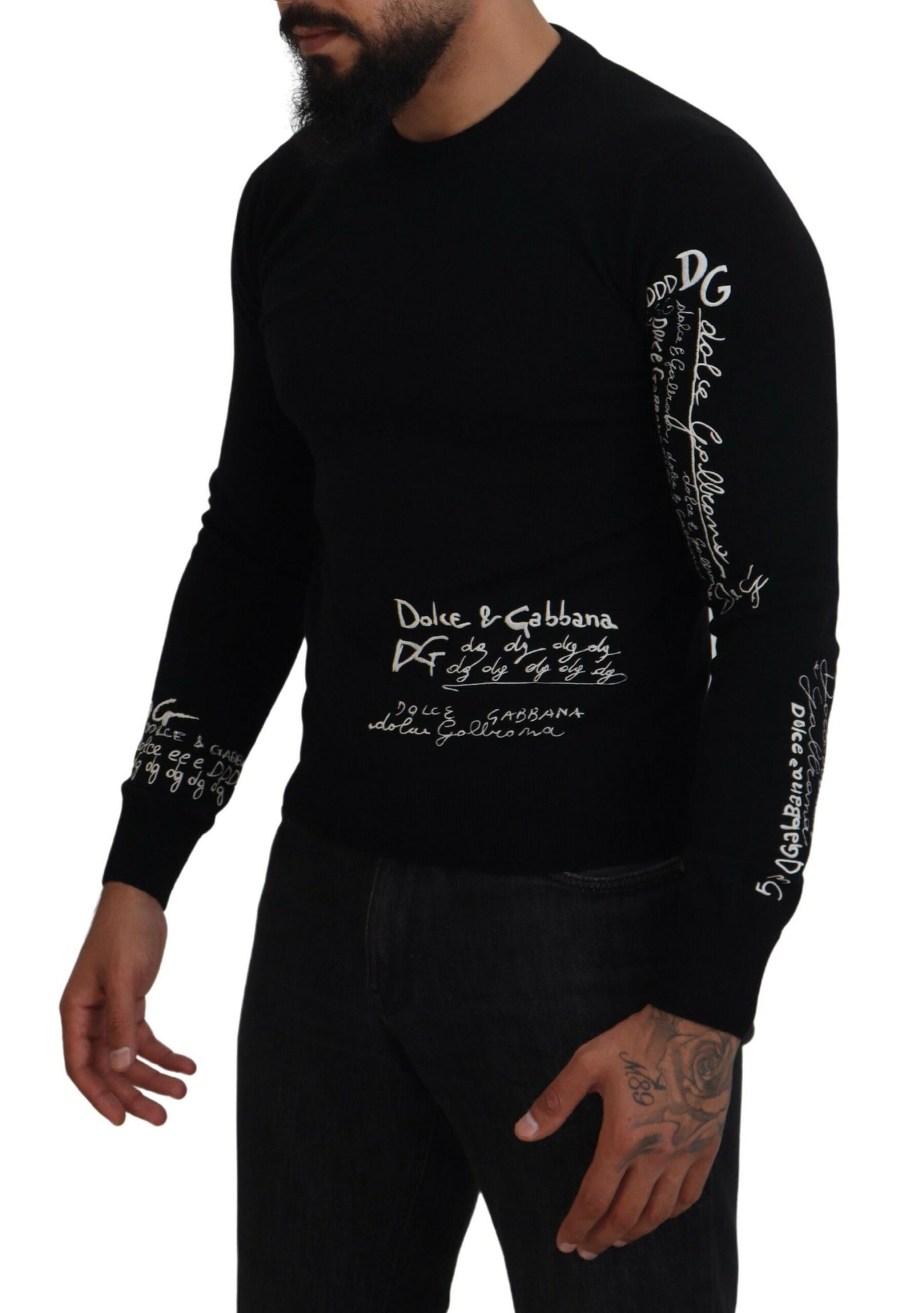 Dolce & Gabbana Elegant Black Cashmere Pullover Sweater