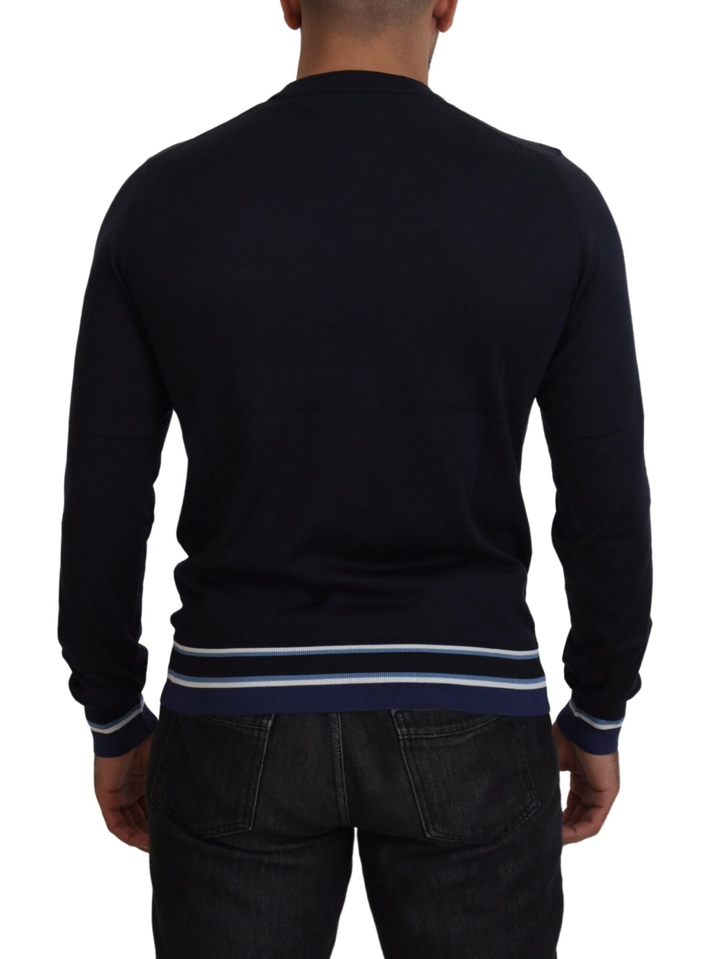 Dolce & Gabbana Elegant Silk Black Pullover Sweater