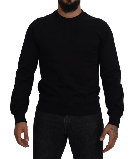 Dolce & Gabbana Elegant Black Cotton Pullover Sweater