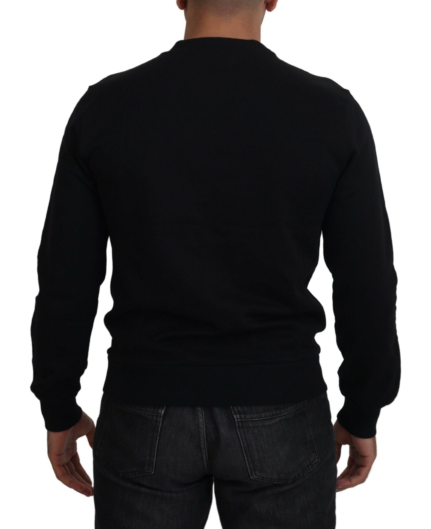 Dolce & Gabbana Elegant Black Cotton Pullover Sweater